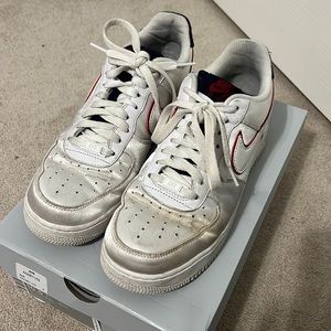 Nike Satin Air Force 1 with Navy and Red Detail